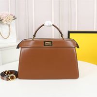 Wholesale Designer F letter totes ladies crossbody bag luxury handbags high quality brown leather handbag purse wide shoulder strap luggage shopping bags women gift