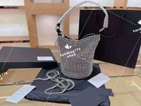 Wholesale Women Design diamond studded bucket bags large capacity with shoulder straps can cross portable dinner bag fashion socialite style cm