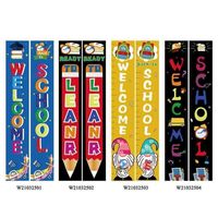 Wholesale Welcome Back To School Banner First Day Of School Hanging Fabric Banners Cute Cartoon Letters Print Classroom Decor Kindergarten Door Ornament Flags L729LL6