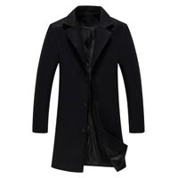 Wholesale Women s Trench Coats Male Overcoat Casual Single Breasted Solid Slim Fit Long trench Men s Autumn Winter Jacket Wool Blends Windbreaker YFIB