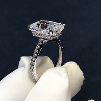 Wholesale Radiant Cut ct Lab Diamond Ring sterling silver Bijou Engagement Wedding band Rings for Women Bridal Party Jewelry Q2