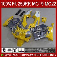 Wholesale Injection Mold Body For HONDA CBR RR RR CC R CBR250RR HC CBR CC MC19 CBR250 RR CC OEM Full Fairing Kit yellow silvery