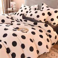 Wholesale 2021 New Winter Thickened Milk Velvet Piece Small Fresh Duvet Cover Sheet Double Sided Farrell Coral Bedding Set