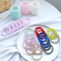 Wholesale Hair Accessories Girl Bands Colorful Elastic Plastic Ties Rubber Telephone Cord Scrunchies Maiden Band