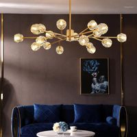 Wholesale Magic Bean Molecular Creative Chandelier Nordic heads Lamp For Living Room Meeting Home Golden Lighting Chandeliers