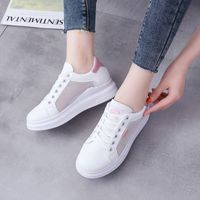 Wholesale 2021 New Breathable Mesh Light White Shoes Korean Mesh Flat Shoes Casual Lady Style Street Shot Sneakers