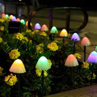 Wholesale Strings LED Solar Mushroom String Lights Waterproof Outdoor Garden Lighting Ground Lamp Gardening Decoration For Yard Patio Pathway Lawn