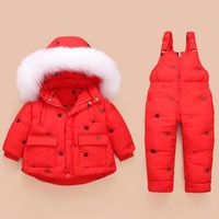Wholesale Clothing Sets Year Winter Down Jacket Overalls For Kids Toddler Baby Girl Boy Clothes Children Coat Pant Set Hooded Parka Yrs