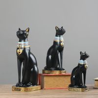 Wholesale Decorative Objects Figurines Creative Resin Egyptian Cats God Decoration Classical Bar Living Room Desk TV Cabinet Wedding Gifts Cute Cat