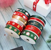 Wholesale Merry Christmas Ribbon for Gift Box Package Wrapping Hair Bow Clip Accessory Making Crafting Xmas Ribbon yd GWA9891
