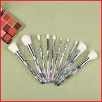 Wholesale 10pcs Diamond Crystal Makeup Brush Set pieces Clear Professional Make Up Brushes Eyeshaddow Foundation Powder Beauty Tool with opp bag