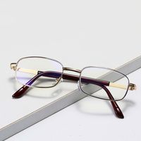 Wholesale Sunglasses Reading Glasses Men Metal Full Frame Square Anti blue Light Presbyopia Gold Color Hyperopia Diopter