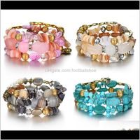 Wholesale Bracelets Jewelry Boho Colorful Turquoises Beads Bracelet For Women Men Metal Copper Resin Natural Stone Bead Charm Ethnic Adjustable Bracel