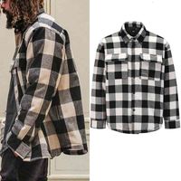Wholesale Men s Jackets Black and White Plaid Padded Jacket Male High Street Oversize Lapel Thick Winter Cotton Coat Windbreaker Casual Bomb