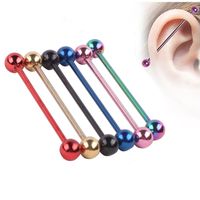 Wholesale 316L body Piercing Jewelry Mix color Titanium Anodized g mm Industrial Barbell ear plug tunnel body jewelry Tragus Earring Piercing Stud