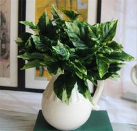 Wholesale Silk Green Radish Leaf cm quot Length Houseplants Micro Landscape Artificial Plants Stems per Bunch for Wedding Centerpiece