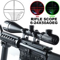 Wholesale 6 x50AOEG Red Green Mil Dot Illuminated Optics Hunting Rifle Scope W Rings