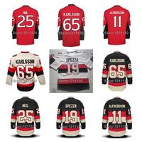 Wholesale 2016 New Cheap Senators Jersey Ice Hockey Daniel Alfredsson Jerseys Jason Spezza Chris Neil Erik Karlsson Red Beige B