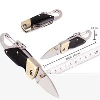 Wholesale New Mini Pocket knife Mini Key Buckle Folding Knife Outdoor Survival Tools Stainless Steel Blade Wood Handle