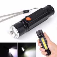 USB Torcia a mano ricaricabile a LED Torcia portatile a torcia a LED con magnete Clip Household Tool Rosso
