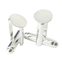 Wholesale Beadsnice cufflink blank mens cufflink findings with flat pad mm in silver plated color perfect for designs ID