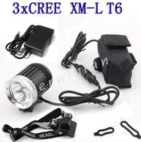 Wholesale Newest CREE XML T6 LED LM Bicycle Bike light HeadLamp Bicycle Front Lamp Headlight Flashlight charger headband Battery Pack