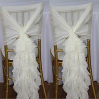 Wholesale Elegant Europe Styles White Chair Sash with Big D Chiffon Delicate Wedding Decorations Chair Covers Chair Sashes Wedding Accessories