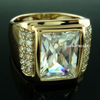 Wholesale 18k Yellow Gold Filled Men s Wedding Ring Lad diamond R199 SIZE Q Z R199