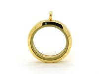 Wholesale 316L Stainless Steel Gold Plain Round Magnetic Glass Memory Locket Charm mm and mm are available