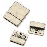 Wholesale jewelry findings magnet clasps diy wide leather bracelets cords large square blank smooth vintage silver mm big hole metal mm