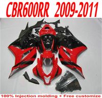 Wholesale Custom Glossy black red motorcycle body parts for Honda fairings CBR RR CBR600RR fairing kit OCFQ