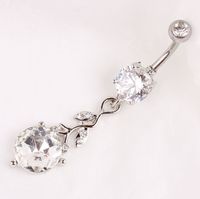 Wholesale Belly Button Navel Rings Body Piercing Jewelry Dangle Accessories Fashion Charm crystal Leaf