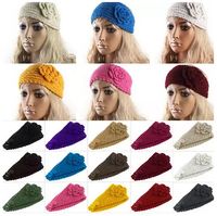 Wholesale Women Headband Wool Crochet Headband Knit Hair band Winter Warm headbands Ear Warmer Girls Headwrap Hair Accessories Colors