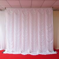 Wholesale White m m Ice Knit Pleated Swag Backdrop Curtain MOQ With For Wedding Banquet Hotel Use
