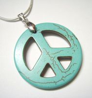 Wholesale 100pcs Turquoise Peace Sign Pendants Charms For Pendant Necklaces DIY Craft jewelry Gift T27 By DHL