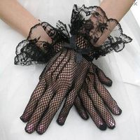 Wholesale Short Finger Black Lace Bridal Wedding Glloves Bride Wedding Accessories lace gloves bridal accessories HT49
