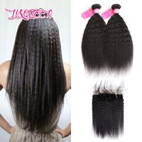 Wholesale Indian Baby Hair Middle Brown Lace Frontal X4 Frontal With Bundles Kinky Straight Human Hair Wefts With Closure pieces