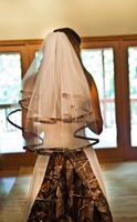 camo wedding veils 2022 - New Fashion Camo Wedding Veil Elbow Length Custom Made Tulle Appliqued Two Layers Bridal Veil Sash Free Shipping