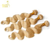 Wholesale Bleach Platinum Blonde Peruvian Virgin Hair Extensions Body Wave Color Peruvian Remy Human Hair Weave Wefts Bundles Tangle Free