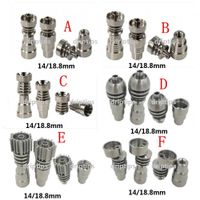 Wholesale Titanium Nail in Domeless Titanium Nails Titan Nail mm mm Male and Female Joint for Glass Pipe Bong free DHL