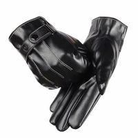 Wholesale Men s simulation real leather gloves in winter warm touch screen goat leather gloves