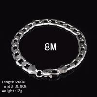 Wholesale trendy fashion high quality silver Men s MM flat One Interval one Classic Bracelet jewelry holiday gift