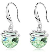 Wholesale Korean Fashion Jewelry Swarovski Elements Crystal Drop Earrings k Gold Filled Women Dangle Earrings