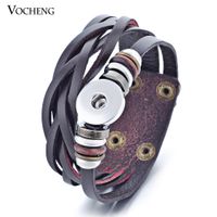 Wholesale Vocheng NOOSA Bracelet Mix Colors Snap Jewelry Genuine Leather mm Metal Button Snap Charm NN