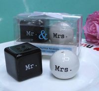Wholesale wedding door gift of Mr Mrs Ceramic Salt and Pepper Shakers Bridal Shower Party Favors sets