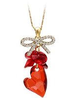 Wholesale two color heart knot pendant cm lady s necklace extra cm myyhmz