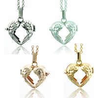 Wholesale Fashion Pendant Necklace Baby Musical Chime Ball Color Heart Cage Angel Necklace For Women Jewelry