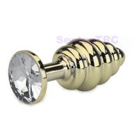 Wholesale Gold Spiral Metal Anal Plug Toys Butt Plugs Anus Sex Toy BDSM Bondage Gear Fetish Sexual Wellness Sexy Erotic Costume Adult Novelty