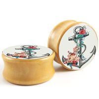 6MM-25MM HOLZ OHR PLUG ROSA ROSEN ROSE BLUME FLOWER SCHMETTERLING WOOD TUNNEL