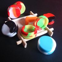 Wholesale Non stick Small Round Colorful Containers silicone box Silicon container dabber mm ml food grade wax jars dab storage rubber for vape